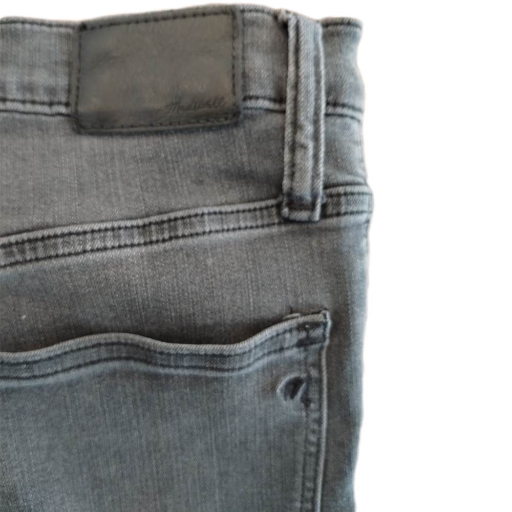 Madewell Crop Skinny Jeans Grey Raw Hem Stretch Denim L9935 - Picture 7 of 7